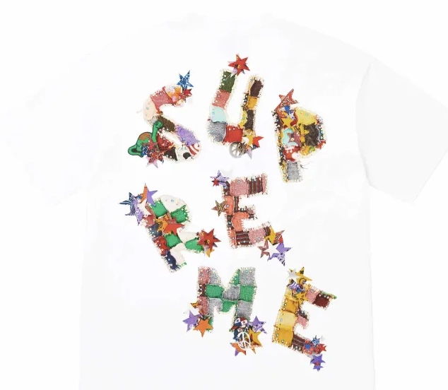 and Logo Tee Letter Patchwork L Printed S White Color Back M Black 24SS T-shirt XL 0813
